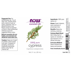 NOW CYPRESS OIL (Cupressus Sempervirens)  EO - 100% Pure