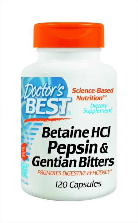 Doctor's Best Betaine HCL Pepsin Supplement with Gentian Bitters 120 Caps Betaine HCL,Digestive Health,Gentian Bitters,google,optimized,Pepsin Supplement