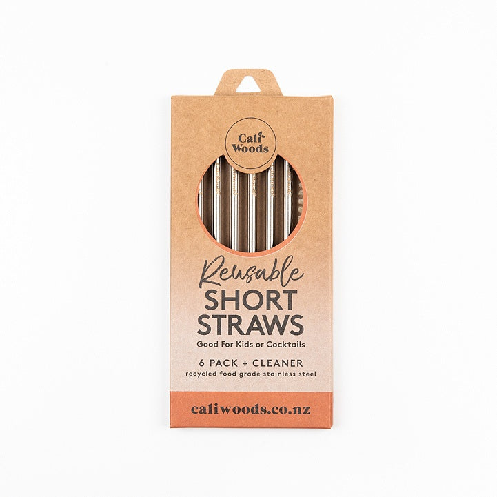 CaliWoods Rose Gold Short Straws x6