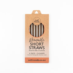 CaliWoods Stainless Steel Short Straws x6