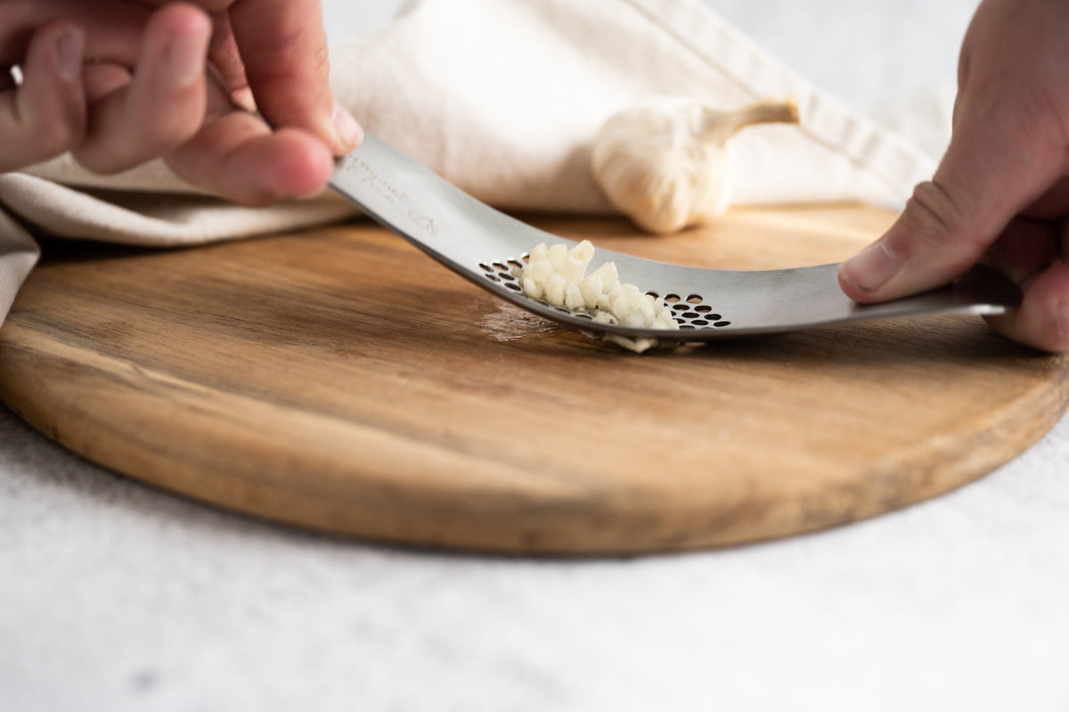CaliWoods Stainless Steel Garlic Crusher