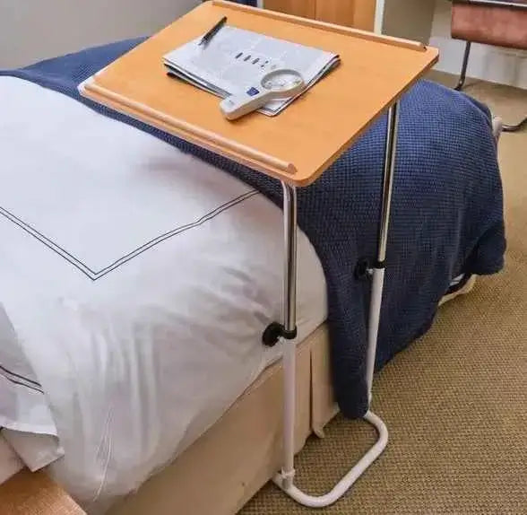 Allied Medical Divan Overbed Table adjustable overbed table,adjustable surface table,Allied Medical Divan Overbed Table,Divan Overbed Table,Overbed Table,Roma® U-base overbed table,Smooth-rolling castors,Table,Tilting top table