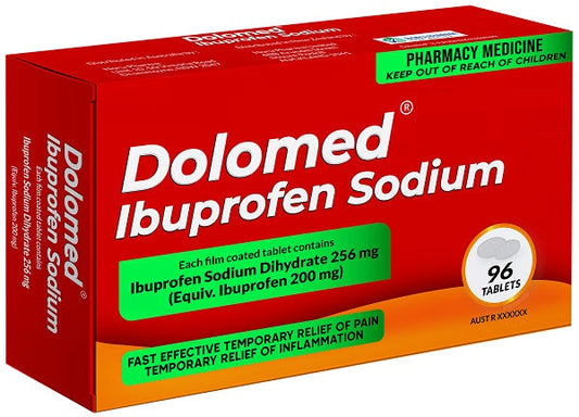 Dolomed Ibuprofen Sodium 256mg Tablets 96