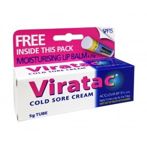 Viratac Cold Sore Cream 5g (with lip balm)