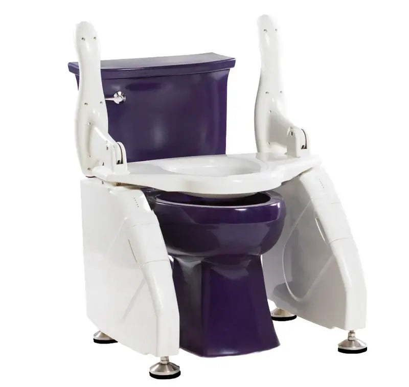Allied Medical electric toilet lift seat designed for safety and comfort, aiding in sitting and standing.