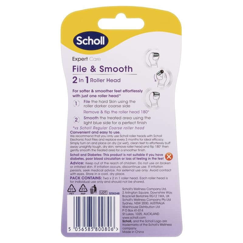 Scholl ExpertCare 2 In 1 Refills 2 Pk c foot file system,easily be exfoliated,effective in removing unsightly hard,Electronic Foot File,ExpertCare 2 In 1 Electronic Foot File,ExpertCare File &amp; Smooth 2 in1,Feel Foot Tastic,feet becoming cracked,flakey