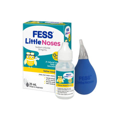 Fess Little Noses Saline Nose Drops +Aspirator 25ml aspirator,blocked nose,issues,nasal congestion,nasal suction,saline