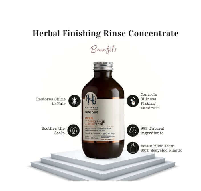 Holistic Herbal Finishing Rinse Concentrate 300ml Aids Styling,benefits of hair,Chemically treated hair,Colour Protect Shampoo,colour retention,Coloured hair,Conditions and Combats frizz,Curly hair,Damaged hair,dehydrated hair,Directions for U,dry hair,dr