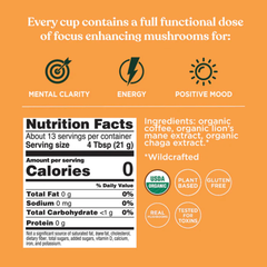 Four Sigmatic Focus Ground Coffee supplement facts