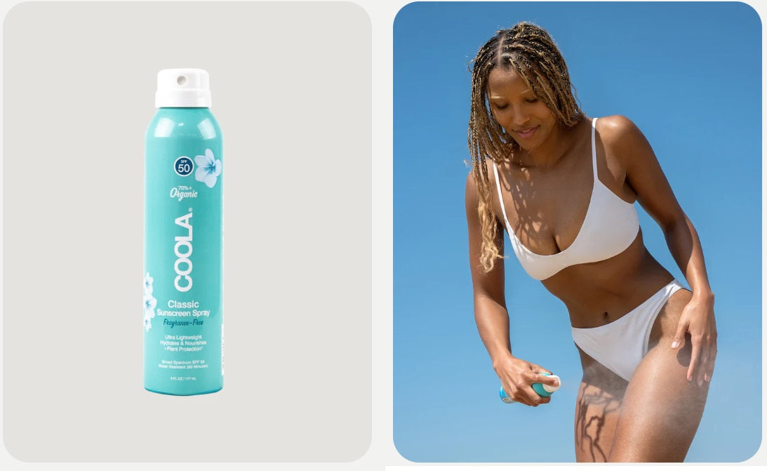 Coola Classic Body SPF50 Organic Sunscreen Spray Fragrance Free Classic Body SPF50 Organic Sunscreen Lotion,issues,sunscreen,Sunscreen Spray Guava Mango