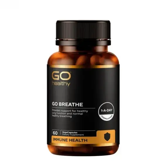 Go Healthy Go Breathe Herbal Supplement Supports Healthy Lung Function And Breathing (60 Capsules)