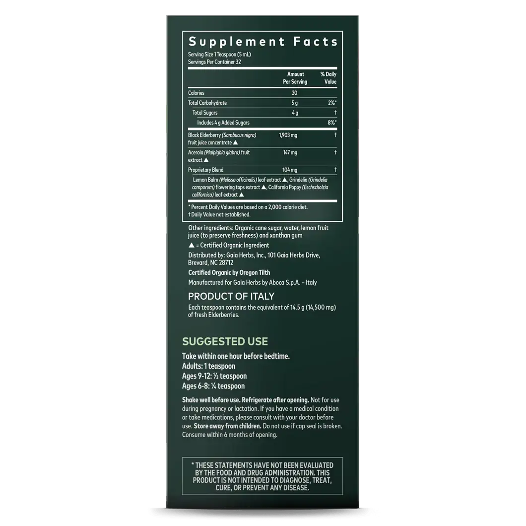 Gaia Herbs Black Elderberry NightTime Syrup 89ml black elderberry syrup,gaia Black Elderberry NightTime Syrup 89ml,gaia herbs,issues,restless night