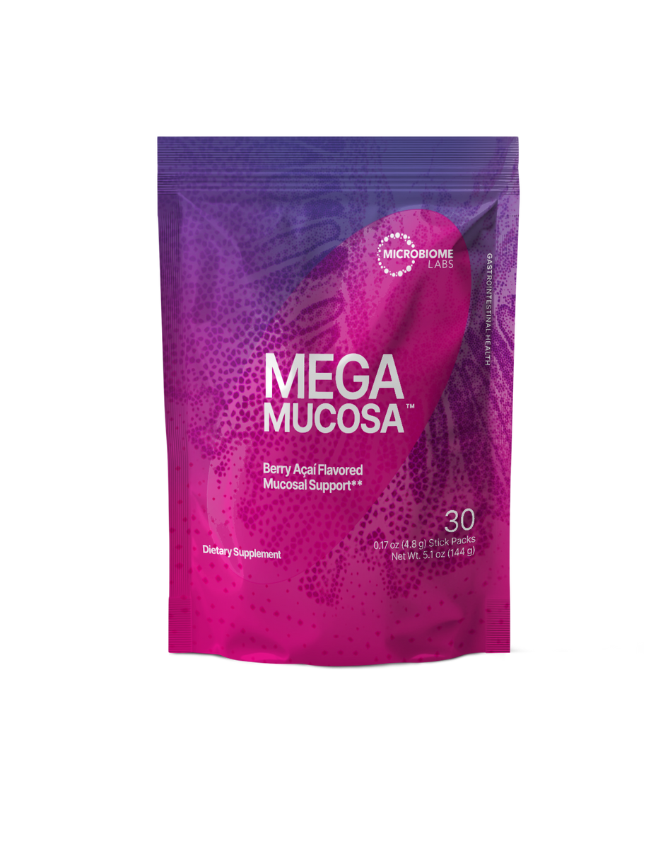 MegaMucosa Powder Stick Packs Berry Acai 30 pack box
