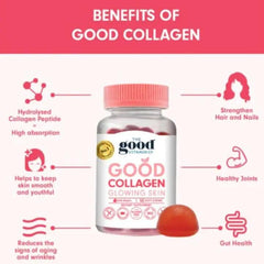 The Good Vitamin CO. Collagen Gummies 60 Tablets Healthy Joints,Helps to keep skin Smooth & healthy,issues,Reduce signs of Age,Reduce Wrinkles,Strengthen Hair & Nails