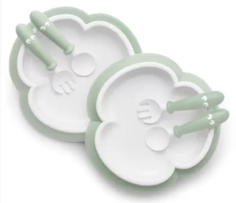 Baby Bjorn Baby Plate, Spoon and Fork, 2 sets Baby Plate,issues,Spoon and Fork