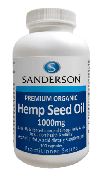 Sanderson Premium Organic Hemp Seed Oil 1000mg 100 capsules