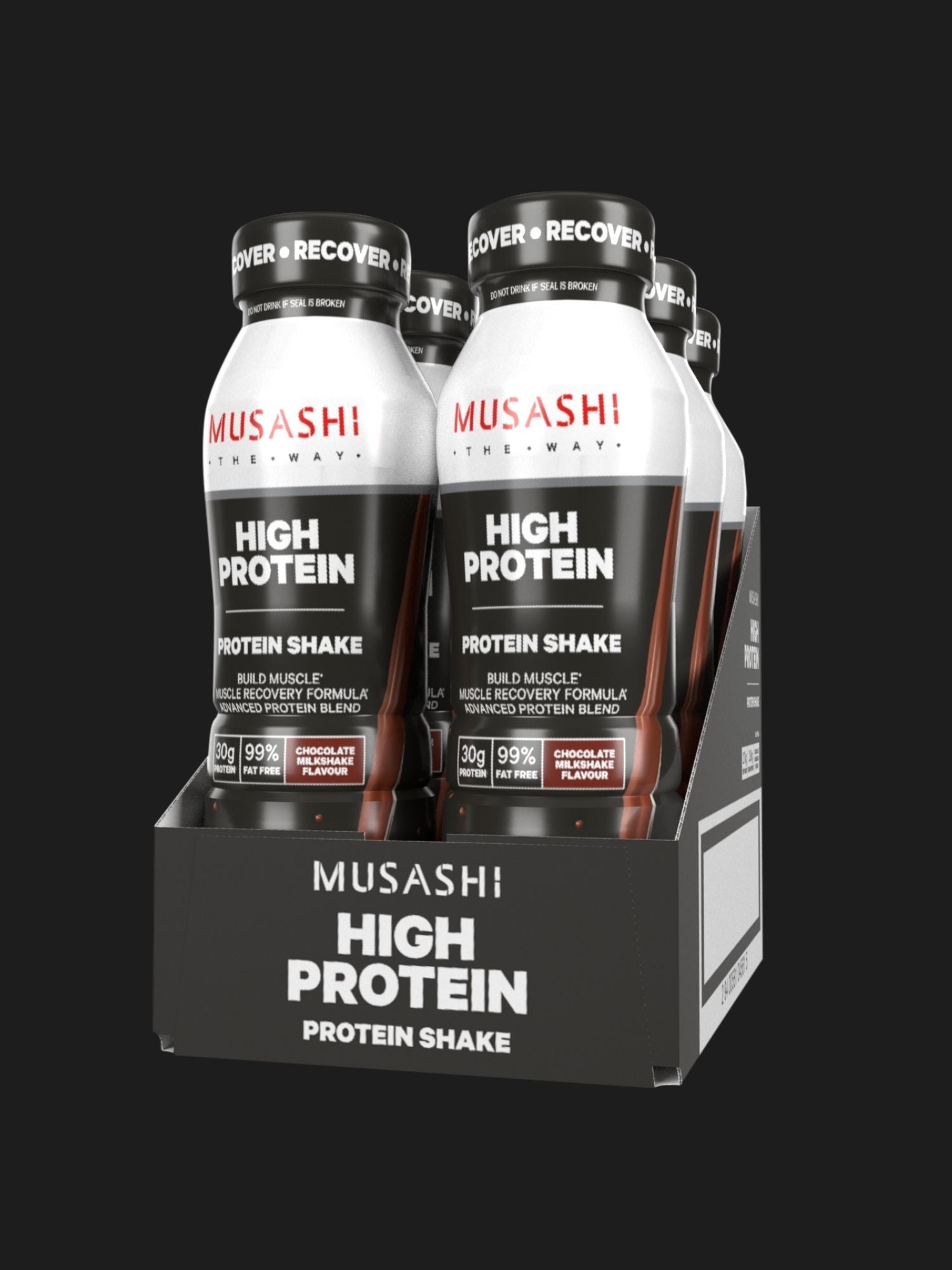 Musashi High Protein Drink Chocolate 6 x 375ml – Ready-to-Drink Protein Shake