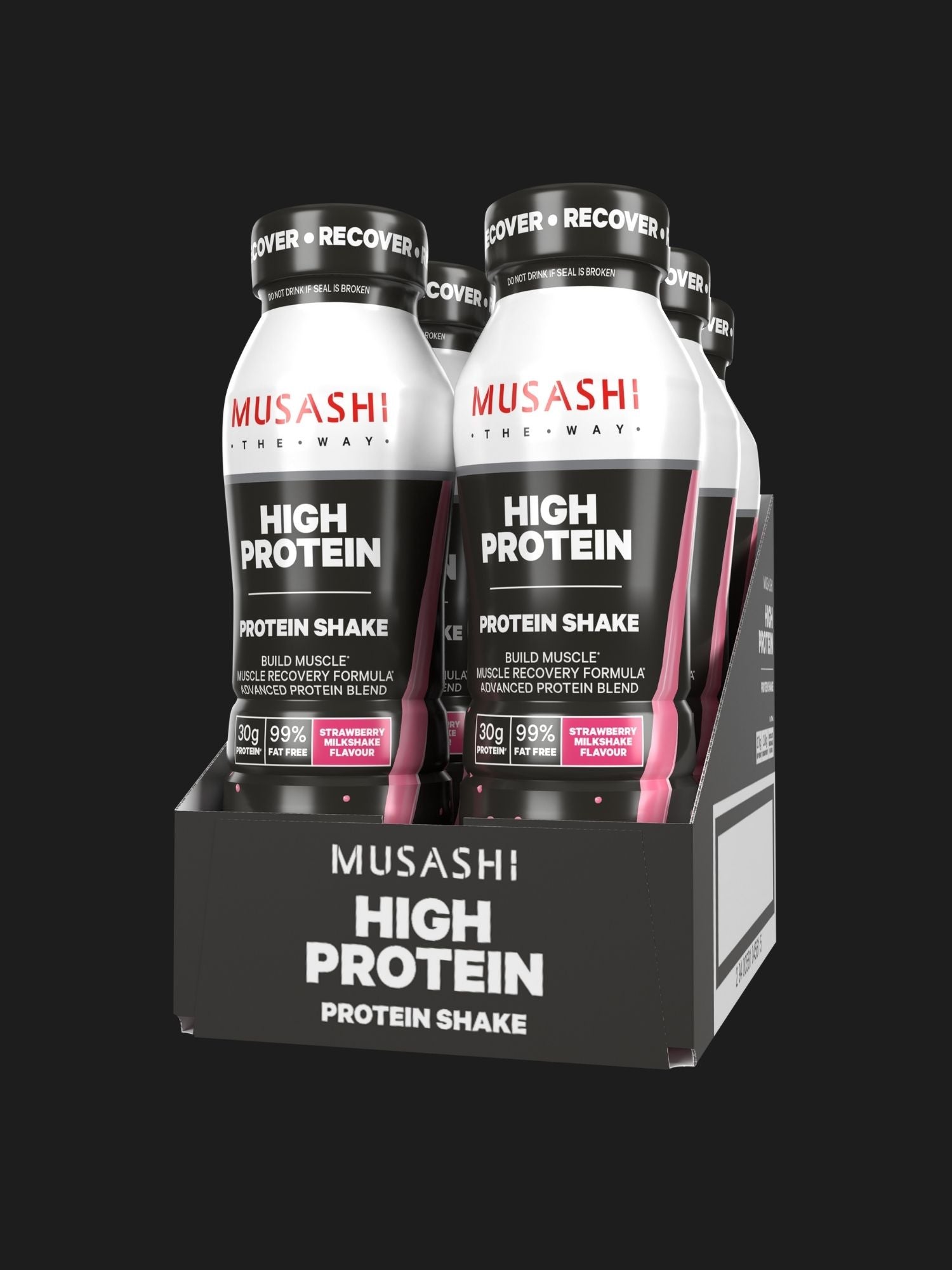 Musashi High Protein Drink Strawberry 6 x 375ml – Ready-to-Drink Protein Shake