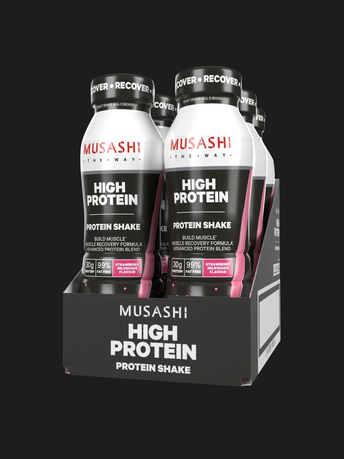 Musashi High Protein Drink Strawberry 6 x 375ml – Ready-to-Drink Protein Shake
