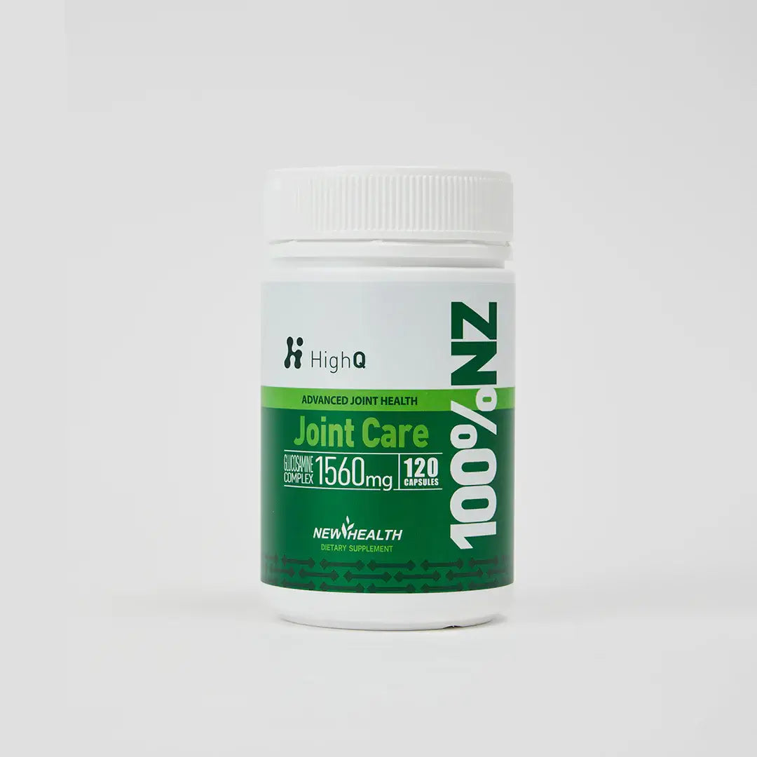 HighQ joint care glucosamine complex 1560mg hard capsule container for joint health support.