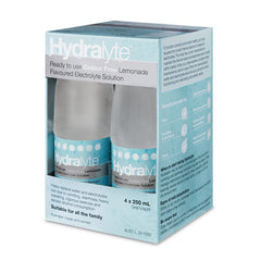 Hydralyte Ready to Drink colour free Lemonade Electrolyte Solution 4 x 250 mL Pack dehydration,hydralyte,issues