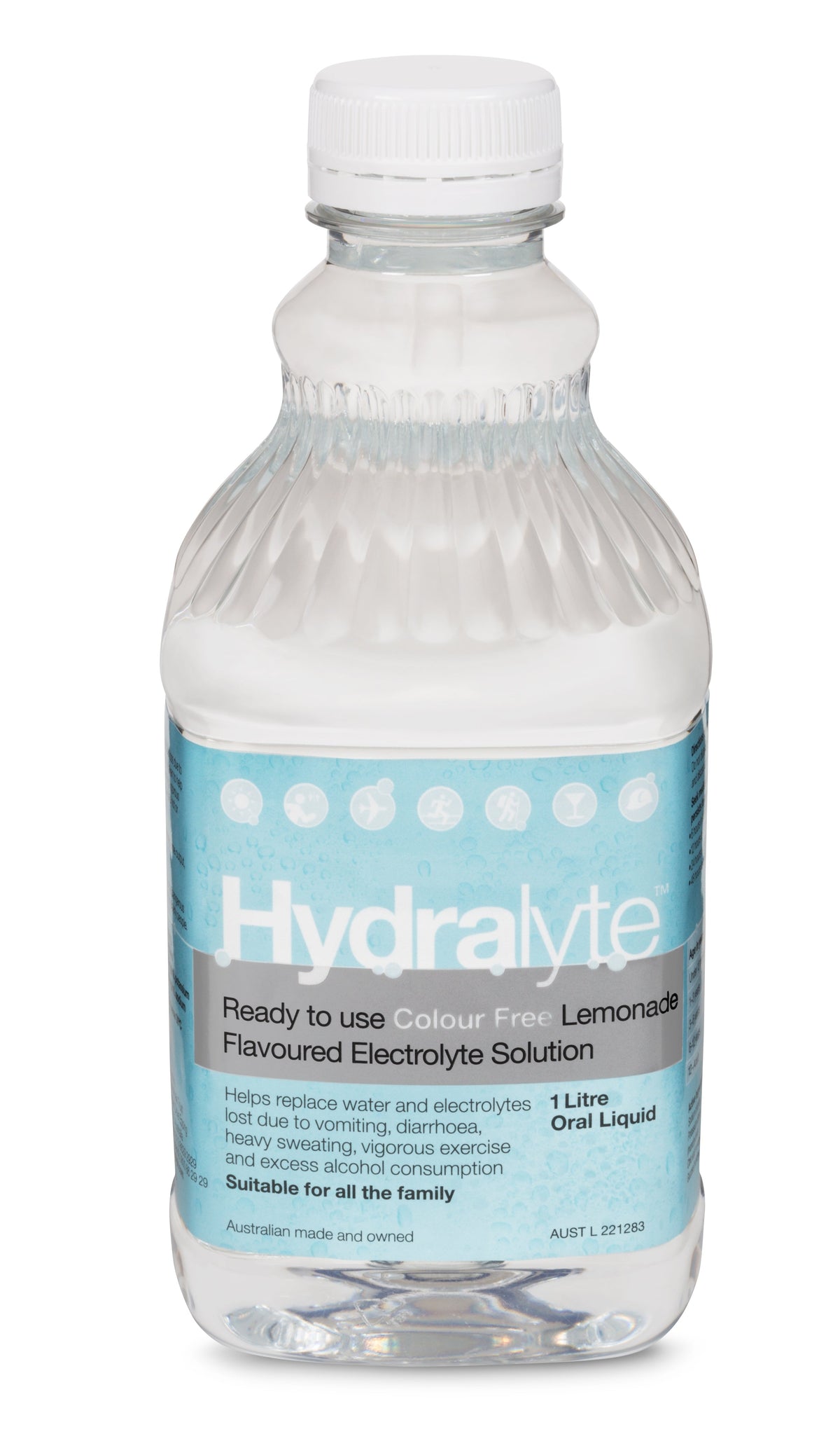 Hydralyte Ready to Drink colour free Lemonade Electrolyte Solution 1 litre dehydration,hydralyte,issues