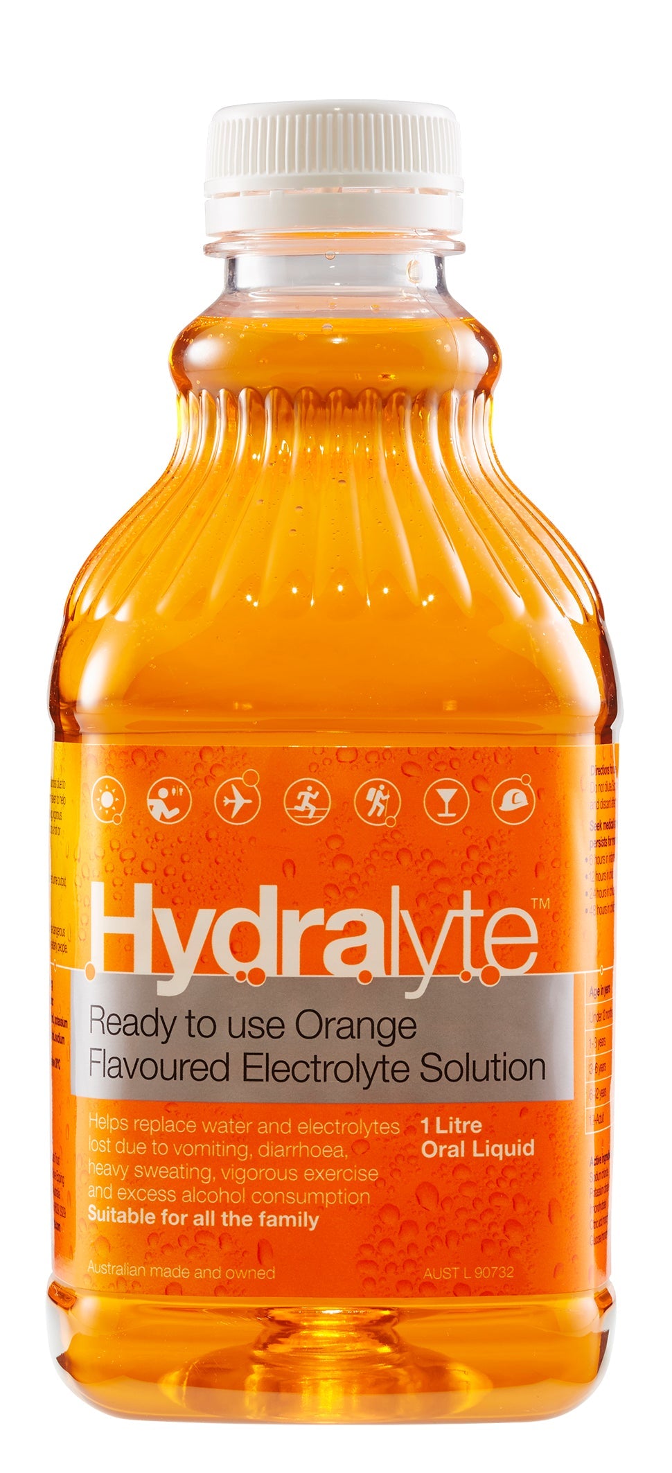 Hydralyte Ready to Drink Orange Flavoured Electrolyte Solution 1 litre dehydration,electrolyte,hydralyte,issues