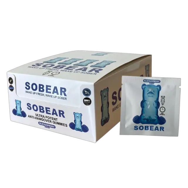 SOBEAR Hangover Gummies Wake Up Fresh After Drinking Recovery Support Box Of 50 Gummies