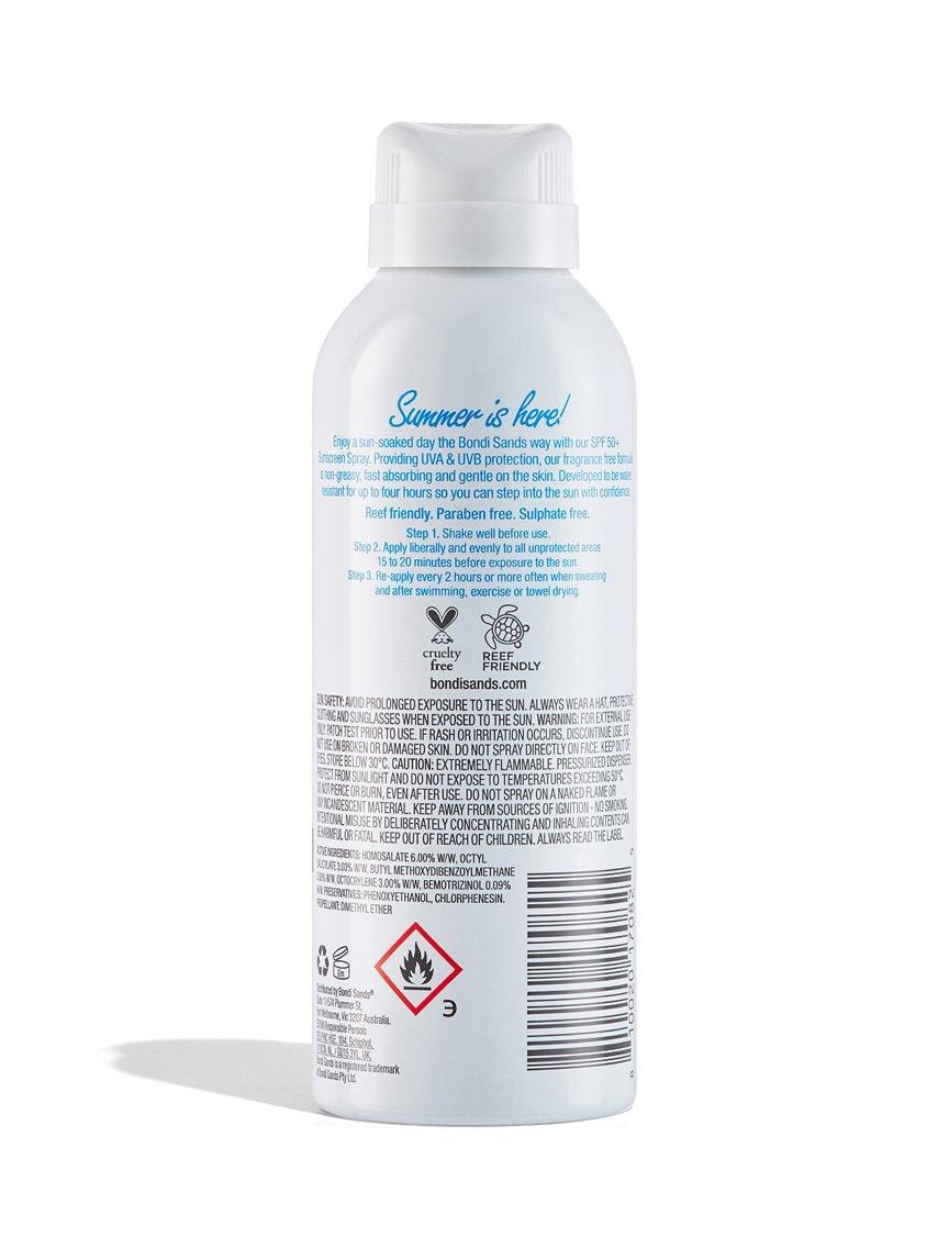 Bondi Sands SPF 50+ Aerosol Sunscreen spray Fragrance free 160G