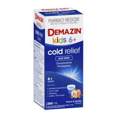Demazin Kids 6+ Cold Relief Blue Syrup 200 ml children,cold,demazin,flu,google,issues,kids,viral