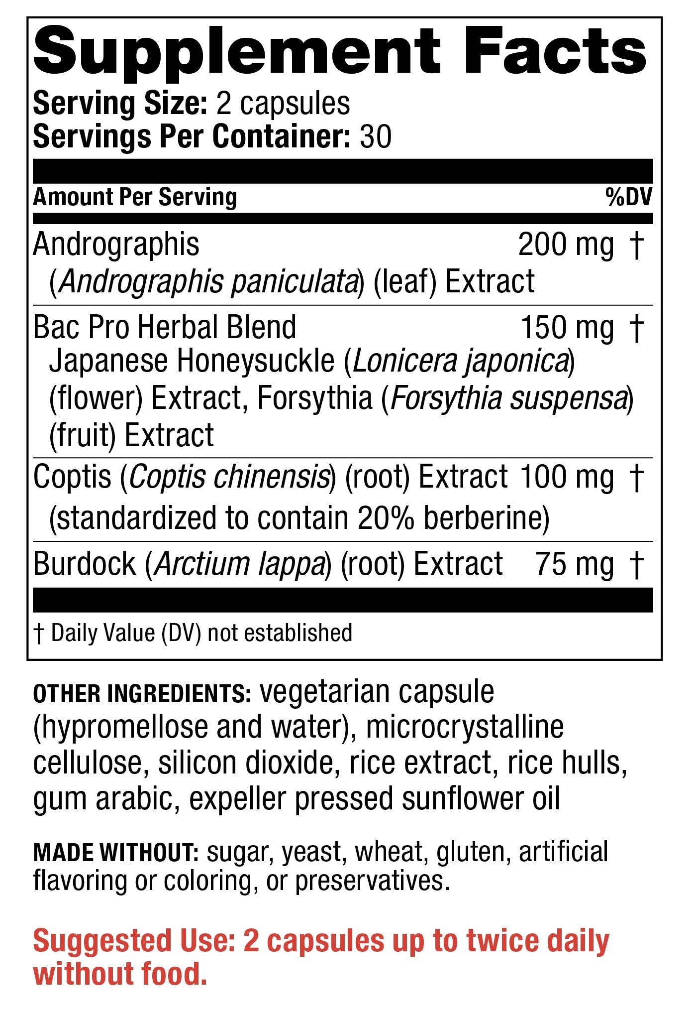 Redd Remedies Immune Bac Pro 60 Vegetarian Capsules issues
