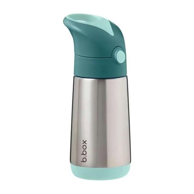 B.BOX Insulated Drink Bottle350 Emerald Forest Drink Bottle,Insulated Drink Bottle,Insulating double wall stainless stee,Silicone straw top bottle,water bottle