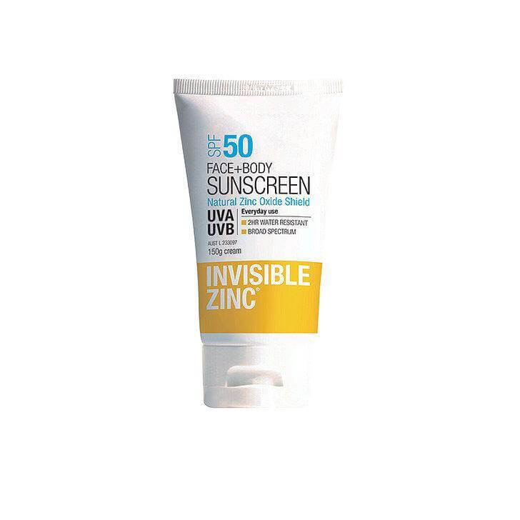 Invisible Zinc Face + Body Sunscreen SPF50+ 150 gm invisible zinc,issues,sunscreen