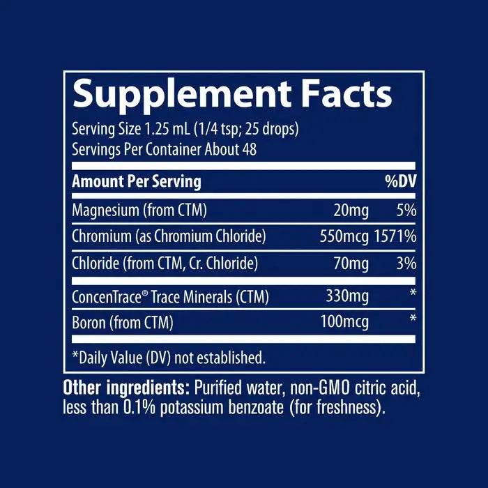 Trace Ionic Chromium - Supports Glucose Metabolism And Energy - Liquid Mineral Supplement (59 ml)