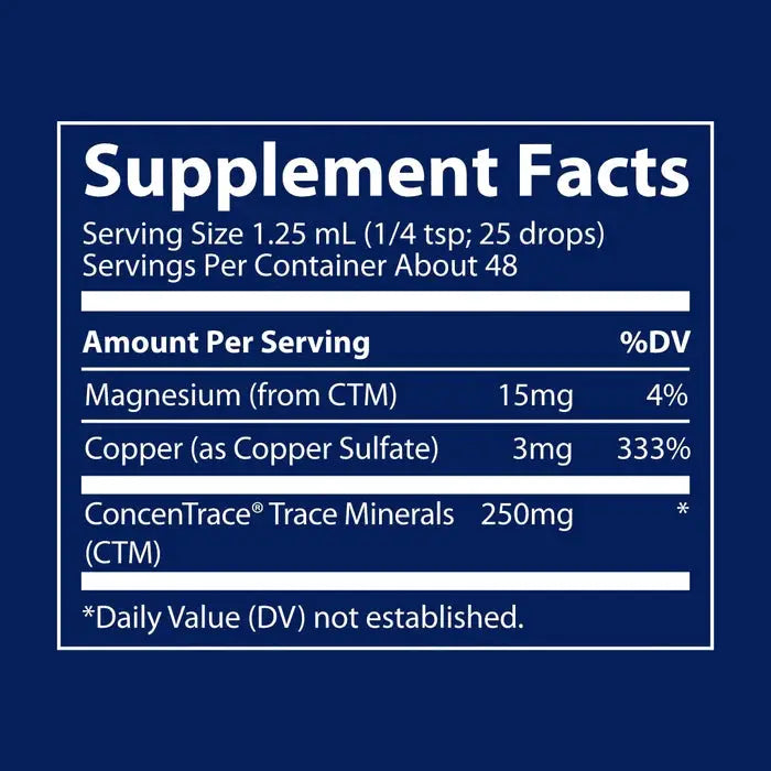 Trace Ionic Copper 59ml | Supports Energy Production and Iron Metabolism | Liquid Mineral Supplement
