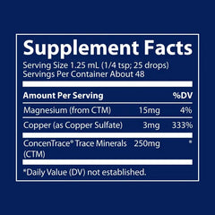 Trace Ionic Copper 59ml | Supports Energy Production and Iron Metabolism | Liquid Mineral Supplement