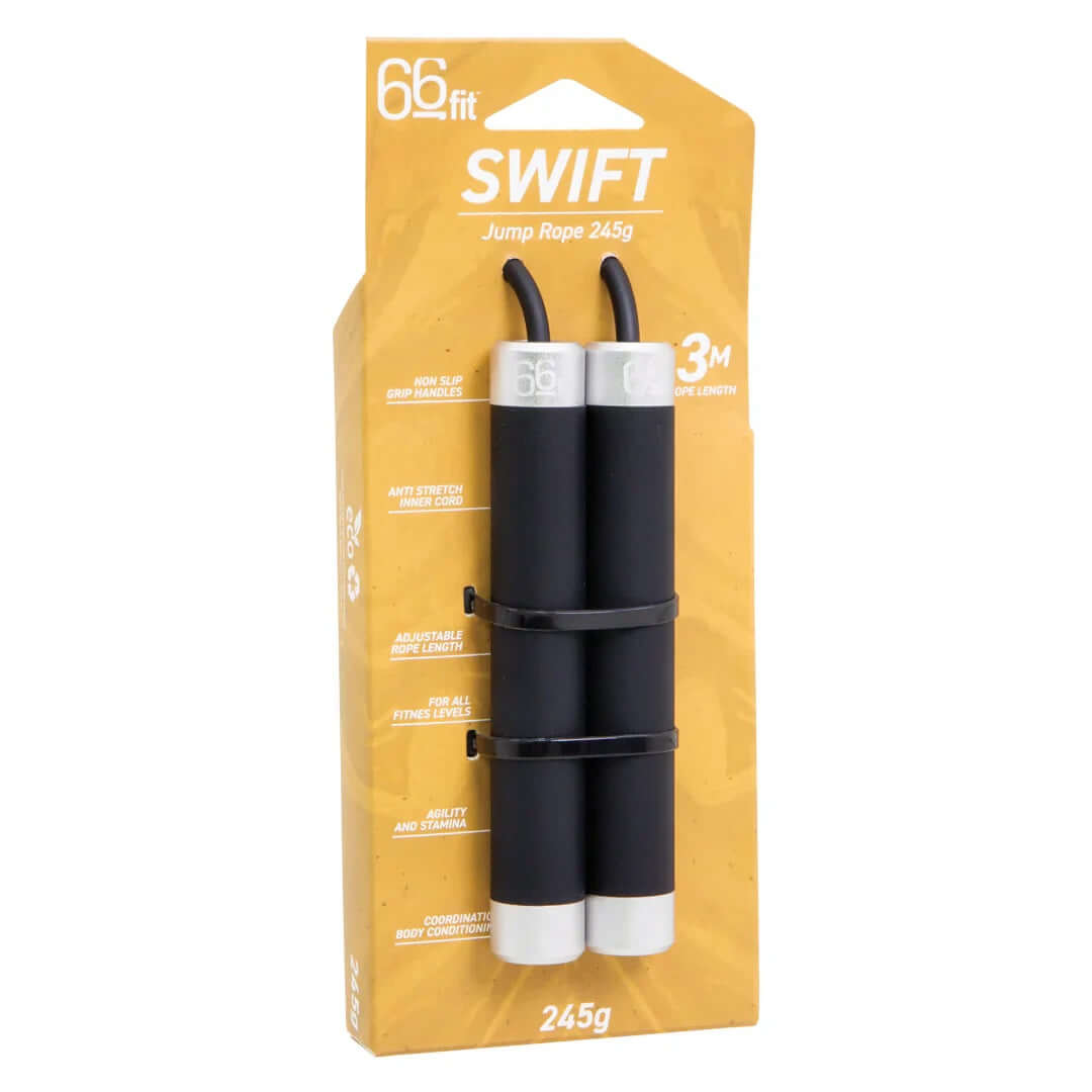 66fit Swift Jump Rope - 245g 3m Lightweight Rope,66fit Speed Rope,66fit Swift Jump Rope,Cardio Exercise,Cardio Work Out,Cardio workout,issues,jump rope,Rope,Skipping,skipping rope,Speed Rope,Swift Jump Rope