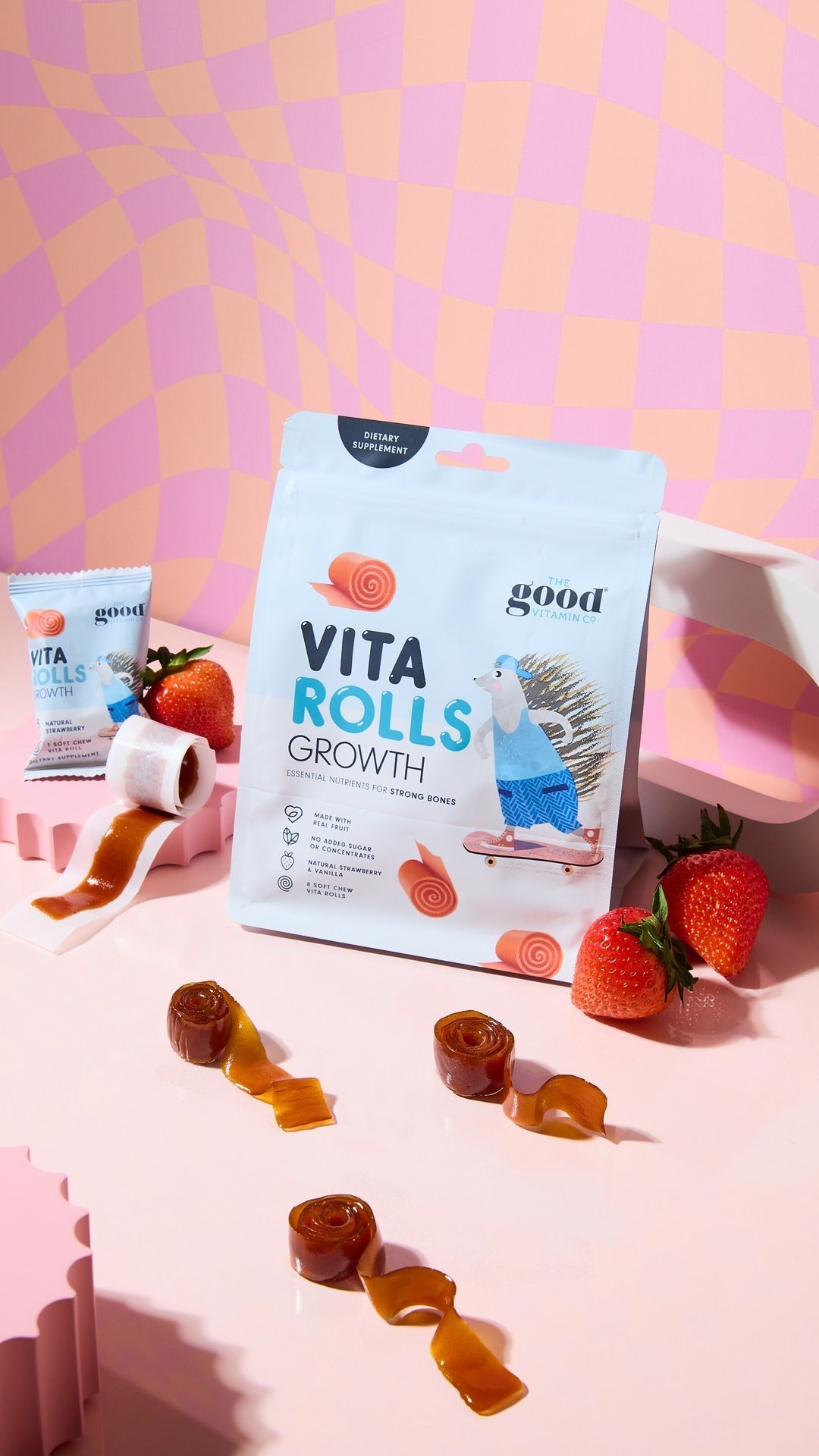 The Good Vitamin Co Kids Vita Rolls Growth Fruit Rolls 8 Pack