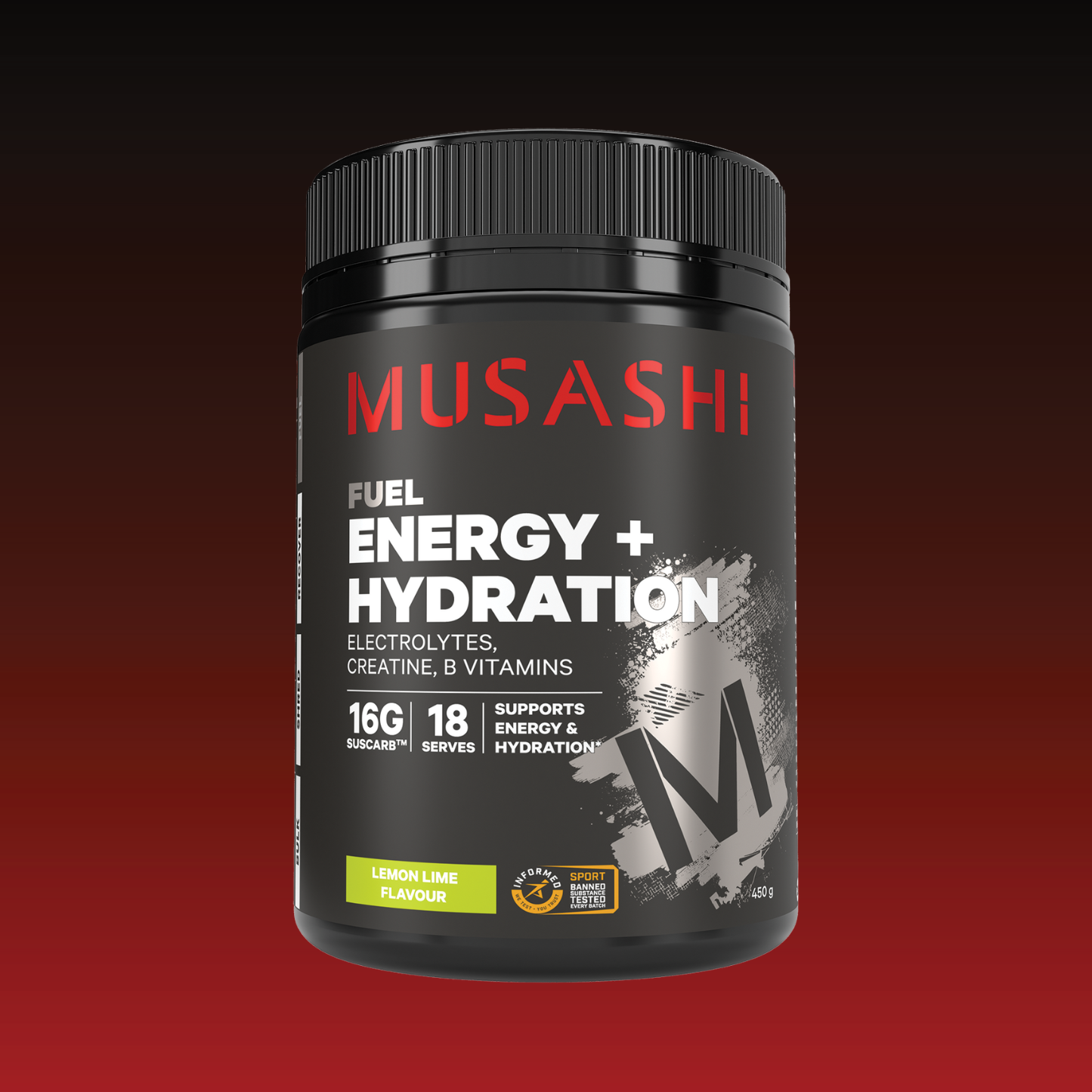 Musashi Energy + Hydration Lemon Lime 450g – Energy & Hydration Drink Powder