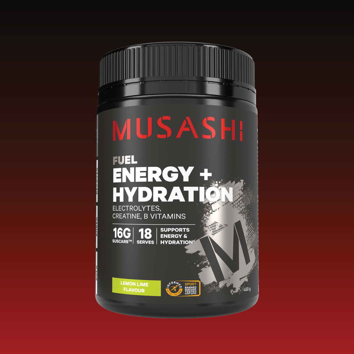 Musashi Energy + Hydration Lemon Lime 450g – Energy & Hydration Drink Powder