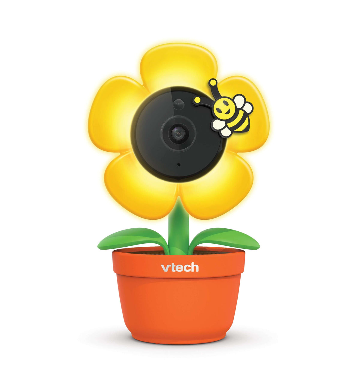 VTECH RM9751 baby camera review - Smart Wi-Fi HD baby camera designed as a flower with a bee decoration.