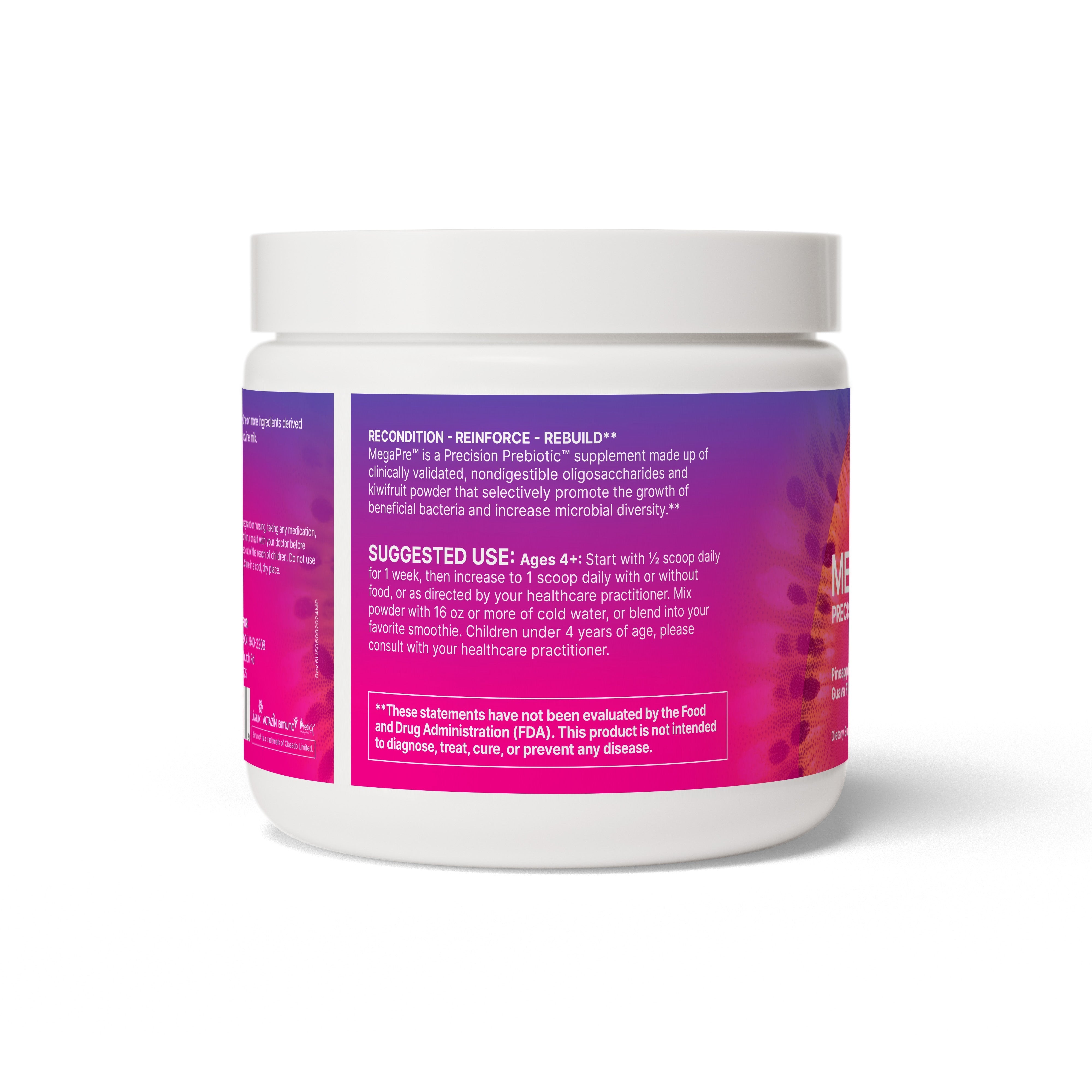 Microbiome Labs MegaPre Powder Pineapple Orange Guava 144.5g