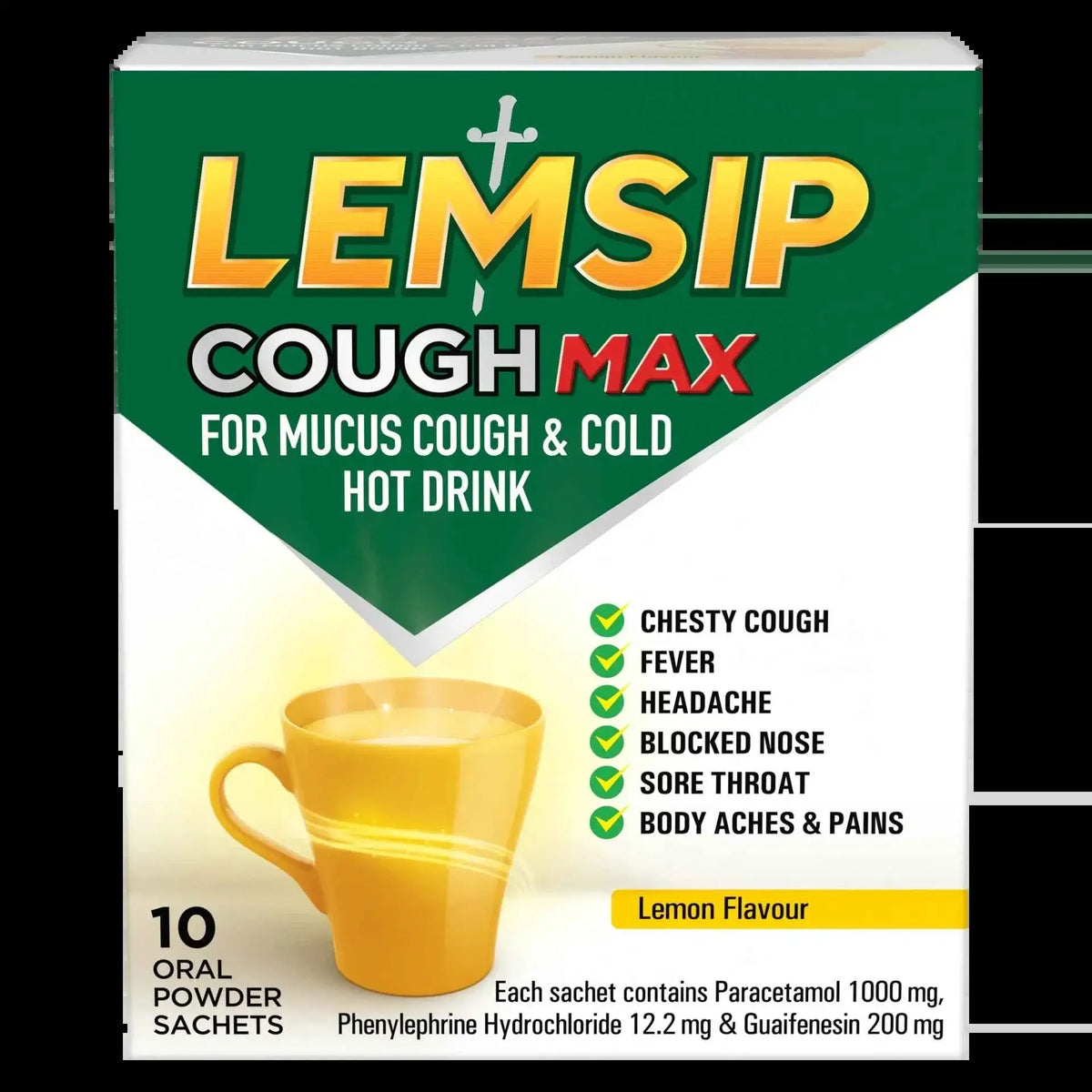 Lemsip Cough Max for Mucus Cough & Cold Hot Drink (Lemon)