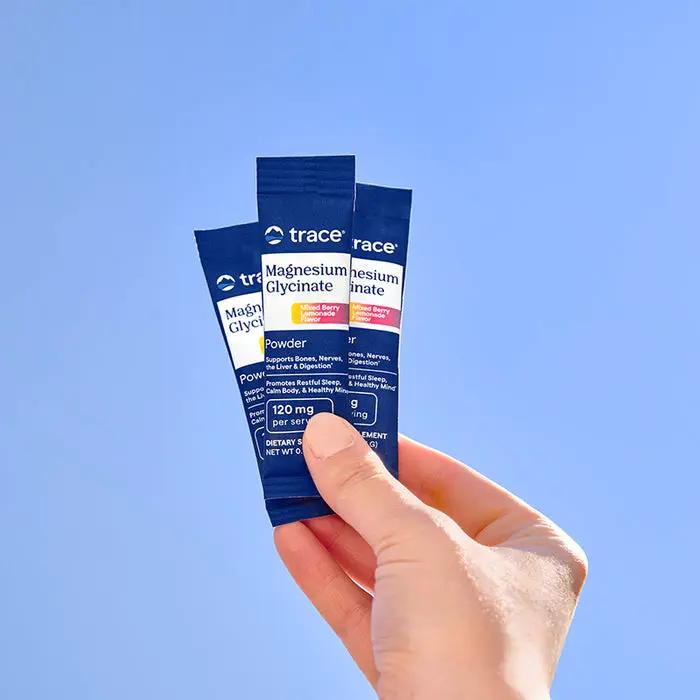 Trace Magnesium Glycinate Stick Pack | 120 mg per serving | Powder | Supports restful sleep and digestive health