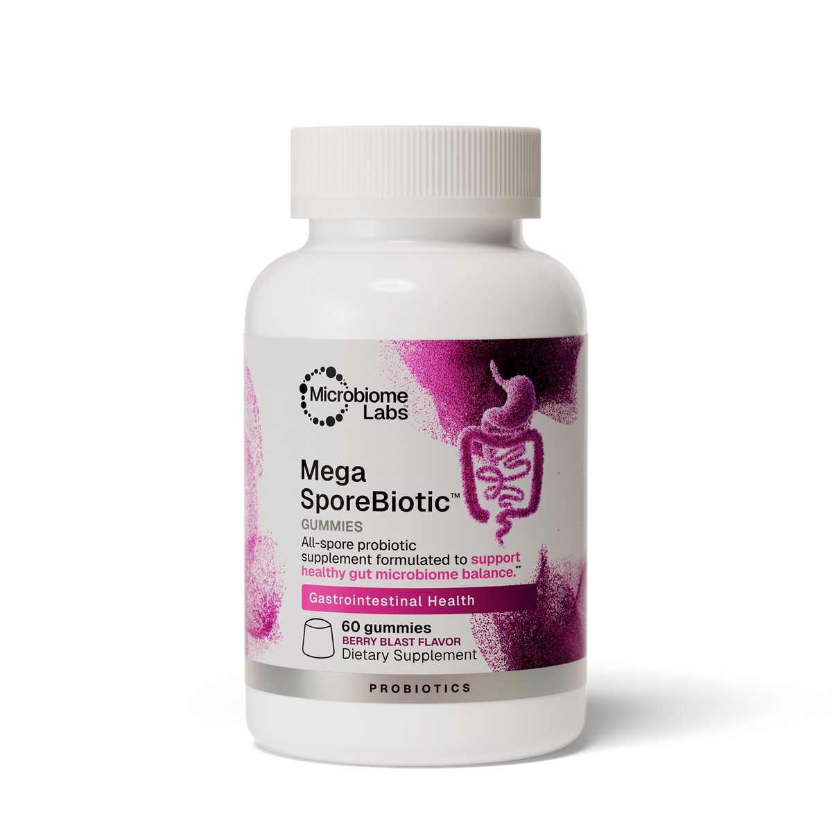 Microbiome Labs MegaSporeBiotic Gummies for Adults Berry Blast 60 Gummies