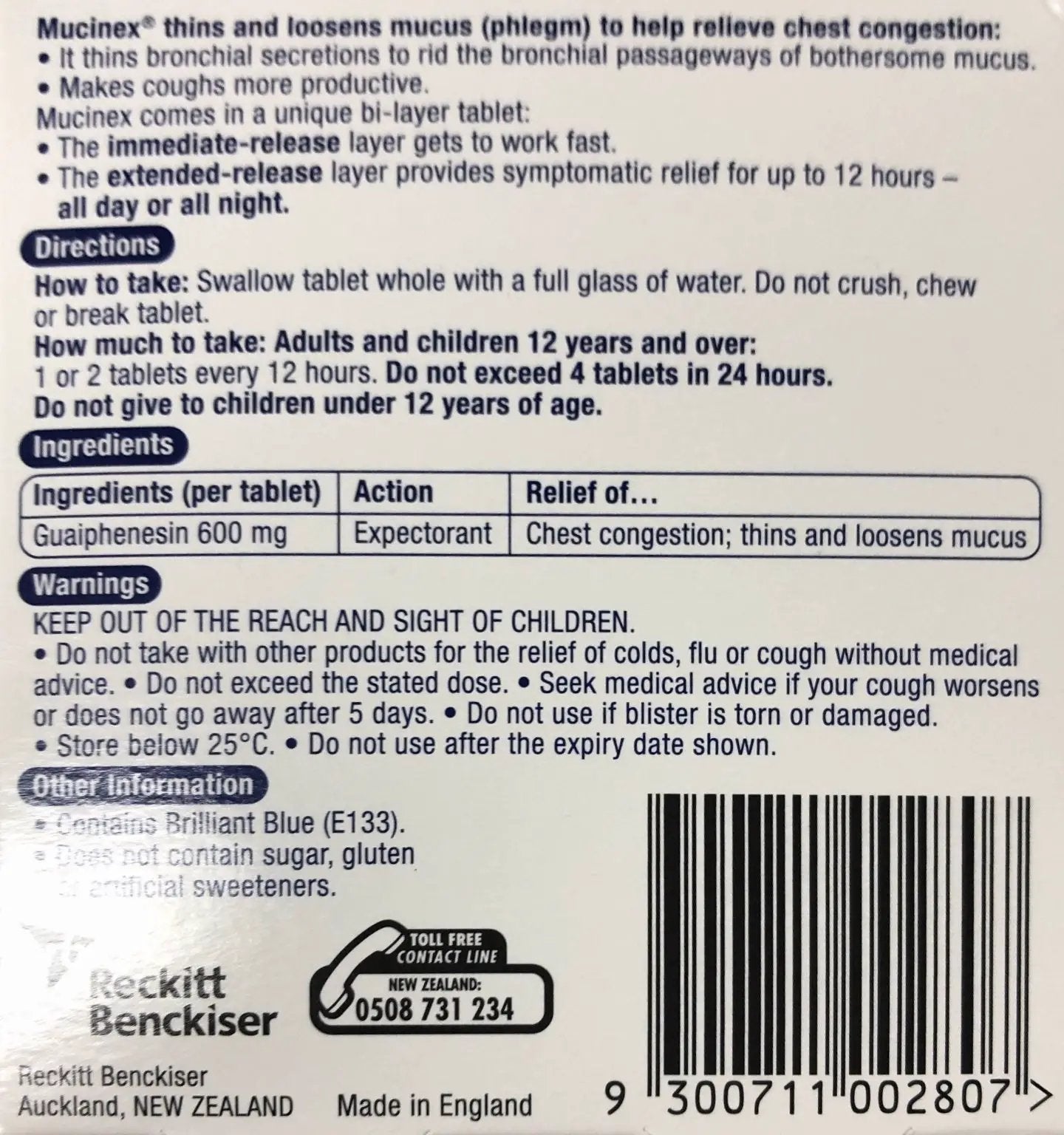 Mucinex Chest Congestion Relief - 10 Tablets for Thinning & Loosening Mucus chest congestion relief,cold symptom relief,cough relief,expectorant tablets,loosening mucus,Mucinex,optimized,over-the-counter medicine,thinning mucus