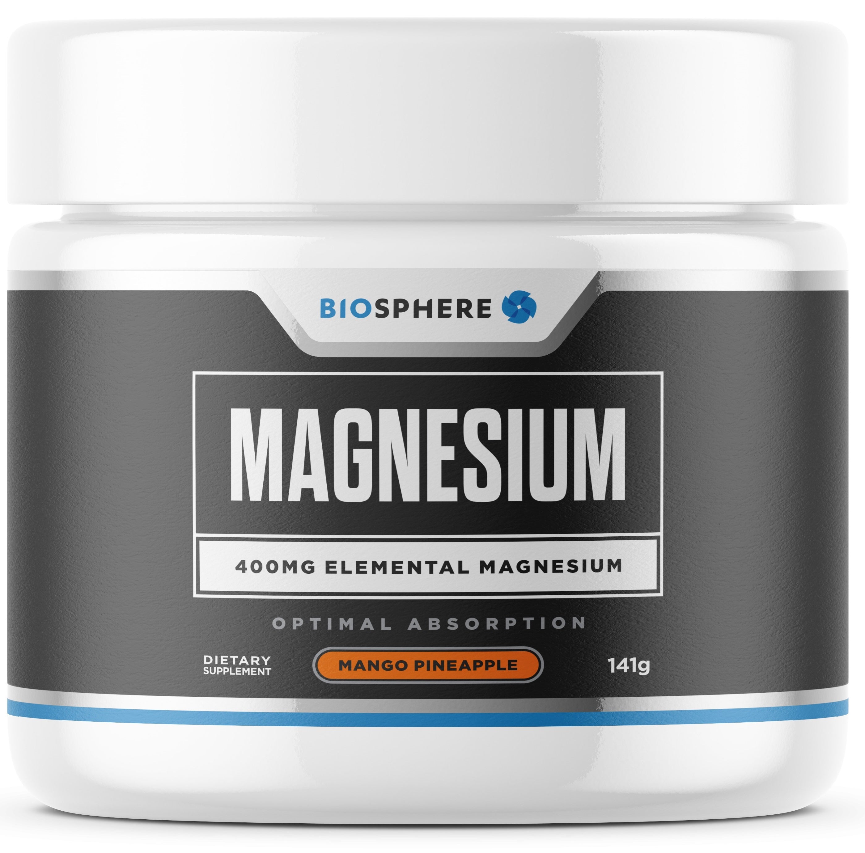 Biosphere Magnesium powder 141g, Mango Pineapple Flavour Biosphere Magnesium powder,blood pressure,blood sugar,bone,cardiovascular health,cramps,energy production,health bones,issues,Lemon Lime,Lemon Lime Flavour -,Lemon Lime Flavour - Formulated for opti