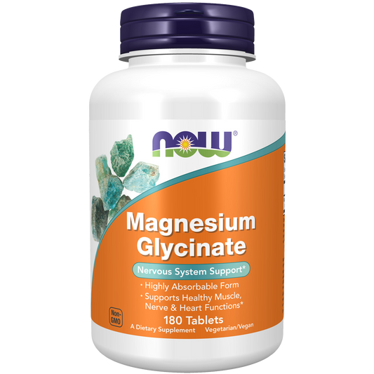 Now Magnesium Glycinate 200mg (Elemental) 180T