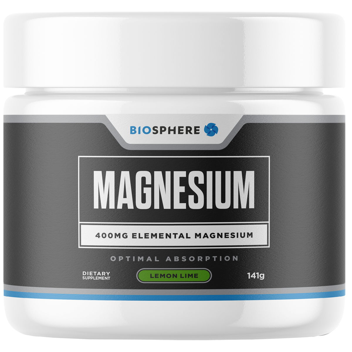 Biosphere Magnesium powder 141g, Lemon Lime Flavour