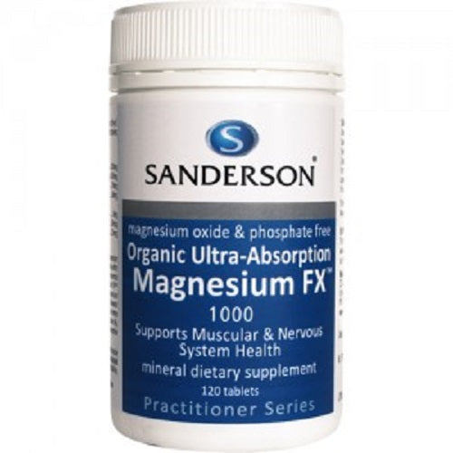Sanderson Organic Magnesium Tablets - Ultra Magnesium FX 120 Tablets Dietary Supplement,Magnesium Supplement,Natural Magnesium Tablets,optimized,Organic Magnesium,Sanderson Magnesium Tablets,Ultra Magnesium FX,Vegan Magnesium